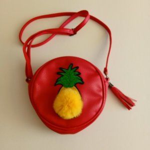 Red Shoulder Bag Pineapple Tassel teen tween